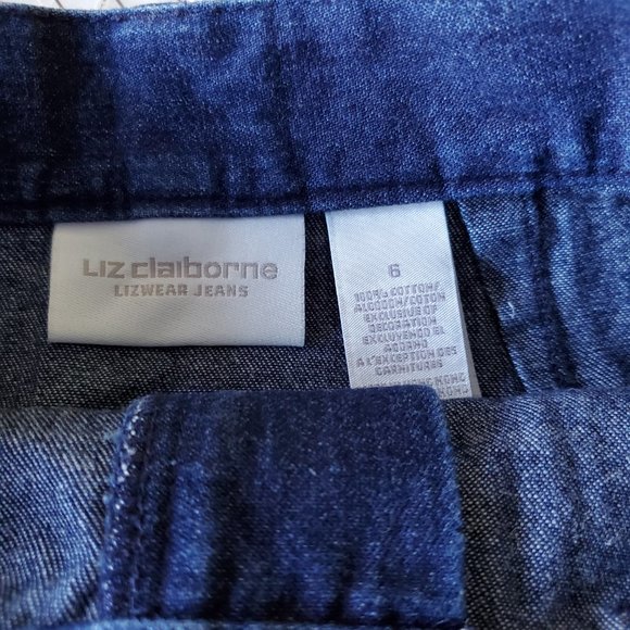 Liz Claiborne Denim Mini Skirt with embroidery size 6 - Picture 5 of 5
